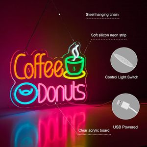 Letreros de Neón LED para Cafeterías, Letreros Decorativos Colgantes para Interiores, Luz Ambiental, Letrero para Tienda, Decoración de Pared, Luz Indicadora de Entrada, Personalizado - Product Image 2