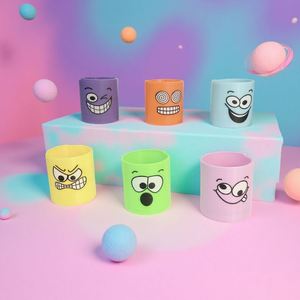 Jouets anti-stress empilables en plastique et caoutchouc, style art populaire personnalisé, arc-en-ciel, avec anneaux à ressort faciaux, tendance mode, cadeaux anti-stress - Product Image 2