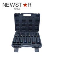 Personnalisable 1/4 en 3/8 1/2 Drive Femelle E-Torx Jeu de douilles à chocs CR-MO Finition noire de qualité industrielle Support OEM
