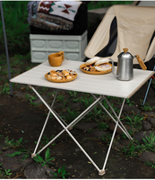 Table pliante portable en aluminium Ming Chan, légère, pour pique-nique, camping, barbecue, avec sac de transport pour les voyages en plein air, la plage