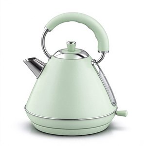 Bouilloire électrique rétro vert clair 1,7 L avec niveau d'eau visible et filtre amovible pour la cuisine à domicile - Product Image 2