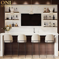 ONI Shopfitting rak anggur kayu antik furnitur Bar komersial meja Bar Mini desain etalase anggur elegan