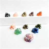 Pierre de cristal naturelle colorée en forme de grenouille, mini animal, pierre semi-précieuse, artisanat, ornement de maison, cadeau d'affaires