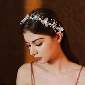 Diadème de mariée tendance en feuille d'or scintillante avec perles pour filles et femmes, Europe et États-Unis - Product Image 5