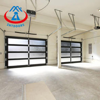 Porte de garage en verre trempé en aluminium 16x8 pour maison