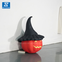 Halloween Publicité Décoration Gonflable Chapeau de Sorcière Citrouille Lampe Éclairage Led Gonflable