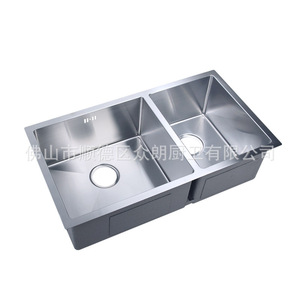 Évier sous plan en acier inoxydable 304 à double bac 7843U2 pour cuisine, lavage de vaisselle et de légumes, finition brossée mate - Product Image 3