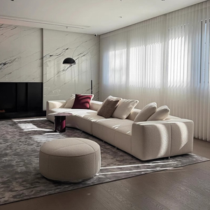 Muebles de Diseño Minimalista de Lujo, Sofá Esquinero de Forma Única Minottii Yves, el Mejor Sofá Esquinero de Terciopelo de Gran Tamaño para Sala de Estar Familiar - Product Image 5