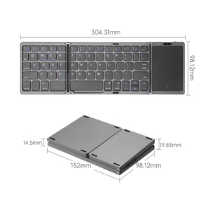 B033 BT Keyboard lipat Mini nirkabel antarmuka USB isi ulang bantalan sentuh kecil untuk Laptop Tablet ponsel-plastik baru - Product Image 5