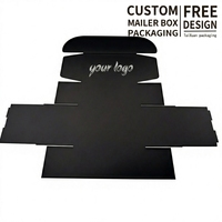 Boîte d'expédition en carton ondulé noir mat recyclable avec logo personnalisé, impression de marque, emballage cadeau d'entreprise