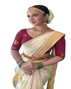 <b>Women</b> Banarasi Katan Silk Saree <b>Silver</b> Zari Weave Ethnic <b>Dress</b> for Wedding Festival Stage Performance - Product Image 1