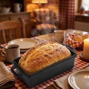 AILITOR Moule à <span class=keywords><strong>pain</strong></span> en fonte durable avec couvercle 9x5 pouces - <span class=keywords><strong>Pour</strong></span> la cuisson du <span class=keywords><strong>pain</strong></span> maison, lot <span class=keywords><strong>de</strong></span> 2, lavage à la main uniquement - Product Image 2