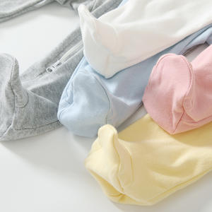 Color sólido 100% algodón 2 vías cremallera recién nacido Ropa bebé trajes Preemie Onesies Unisex bebé mamelucos Pijamas bebé - Product Image 3