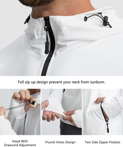 Chaqueta con capucha Softshell ligera para hombre, resistente a la intemperie, cremallera, protección UV, uso durante todo el año, tela duradera para una primavera resistente - Product Image 6