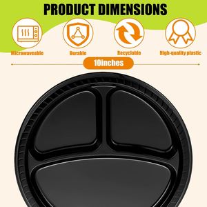 Restaurant Take Away Food <b>Container</b> 3 Division Food Prep Plastic Disposable Portion 3 Compartment to Go <b>Containers</b> - Product Image 2
