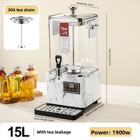 Bouilloire électrique commerciale 15L 25L en acier inoxydable avec texture marbre pour thé et café, distributeur d'eau chaude.