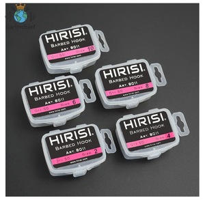 50 pièces/boîte <span class=keywords><strong>Hirisi</strong></span> Hameçons de pêche à la carpe avec revêtement PTFE, en acier à haute teneur en carbone, hameçons barbelés en boîte 8011 - Product Image 5