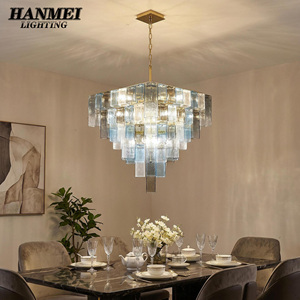 French Murano Glass <b>LED</b> Chandelier Adjustable Height-Warm White <b>Light</b> <b>for</b> Villa Bedroom Living <b>Room</b>-Retro Luxurious Lighting HM- - Product Image 2