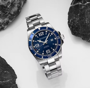 Reloj de Cuarzo Analógico con Logotipo Personalizado, Correa de Acero Inoxidable, Cristal con Revestimiento de Zafiro, 42 mm, Resistente al Agua 5 BAR, de Lujo, para Hombre - Product Image 1