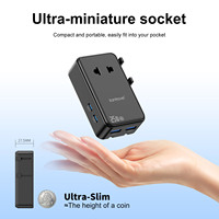 Adaptador de Corriente de Viaje Todo en Uno, Mini Cargador Ultrafino de 25W PD, Enchufe de Carga Directo de Fábrica, Tipo C, Doble USB, Resistente al Fuego