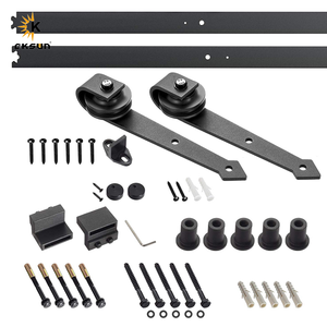 Oksun Quincaillerie pour <span class=keywords><strong>porte</strong></span> <span class=keywords><strong>coulissante</strong></span> de grange, système de <span class=keywords><strong>rail</strong></span> invisible sans trace, <span class=keywords><strong>porte</strong></span> <span class=keywords><strong>coulissante</strong></span> bidirectionnelle, kit de quincaillerie à amortisseur - Product Image 3