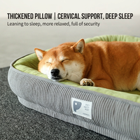 Coussin pour animaux de compagnie en polaire épaisse et lavable pour l'hiver, avec housse amovible, lit pour chien non déformable pour chiens et chats de petite à grande taille