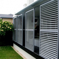 Volets persiennes modernes en alliage d'aluminium écologiques à motif d'ouverture verticale pour fenêtre