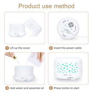 Diffuseur d'huiles essentielles Creative Star Hollow 0,5-1L, humidificateur alimenté par USB avec lumière, pour usage domestique et commercial - Product Image 5