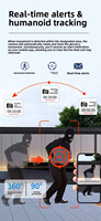 Caméra de sécurité CCTV solaire 4G CMOS à double objectif Camhipro 6MP avec suivi humain, alarme, audio, vision nocturne couleur, carte SIM et cloud