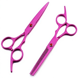 Ciseaux de barbier professionnels en acier inoxydable pour droitiers avec manche long et lames ultra-affûtées à 28 dents pour la coiffure en salon - Product Image 2