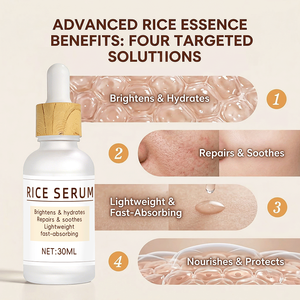 Sérum de <span class=keywords><strong>riz</strong></span> marque privée, complexe de ferment de <span class=keywords><strong>riz</strong></span>, éclaircit, hydrate, répare, apaise, léger, absorption rapide, apaise la peau - Product Image 5
