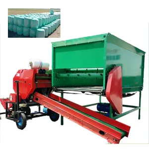 with automatic feeder combined corn silage hay baler price silage bale wrapping machine for sale