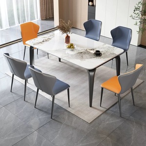 Stile <span class=keywords><strong>moderno</strong></span> di lusso in marmo rettangolo tavolo da pranzo sedia Set 4 6 posti ristorante <span class=keywords><strong>soggiorno</strong></span> mobili da <span class=keywords><strong>cucina</strong></span> ultimi disegni - Product Image 4