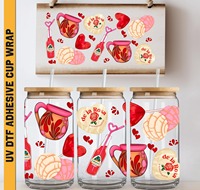 Autocollants de Noël pour gobelets, 16 oz, UV, Libbey Wrap, faciles à décoller, de grande qualité, prix usine, fabriqués en Chine