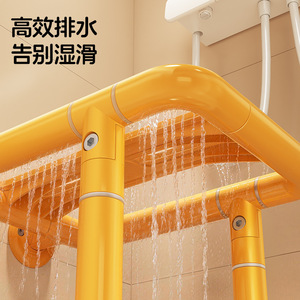 Tabouret de salle de bain pliant mural, siège de douche antidérapant pour personnes âgées et handicapées, capacité de 100kg, ABS, acier inoxydable - Product Image 4