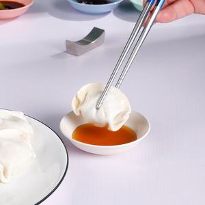 Plat à condiments rond en paille de blé pour la sauce soja et les cornichons - Product Image 3