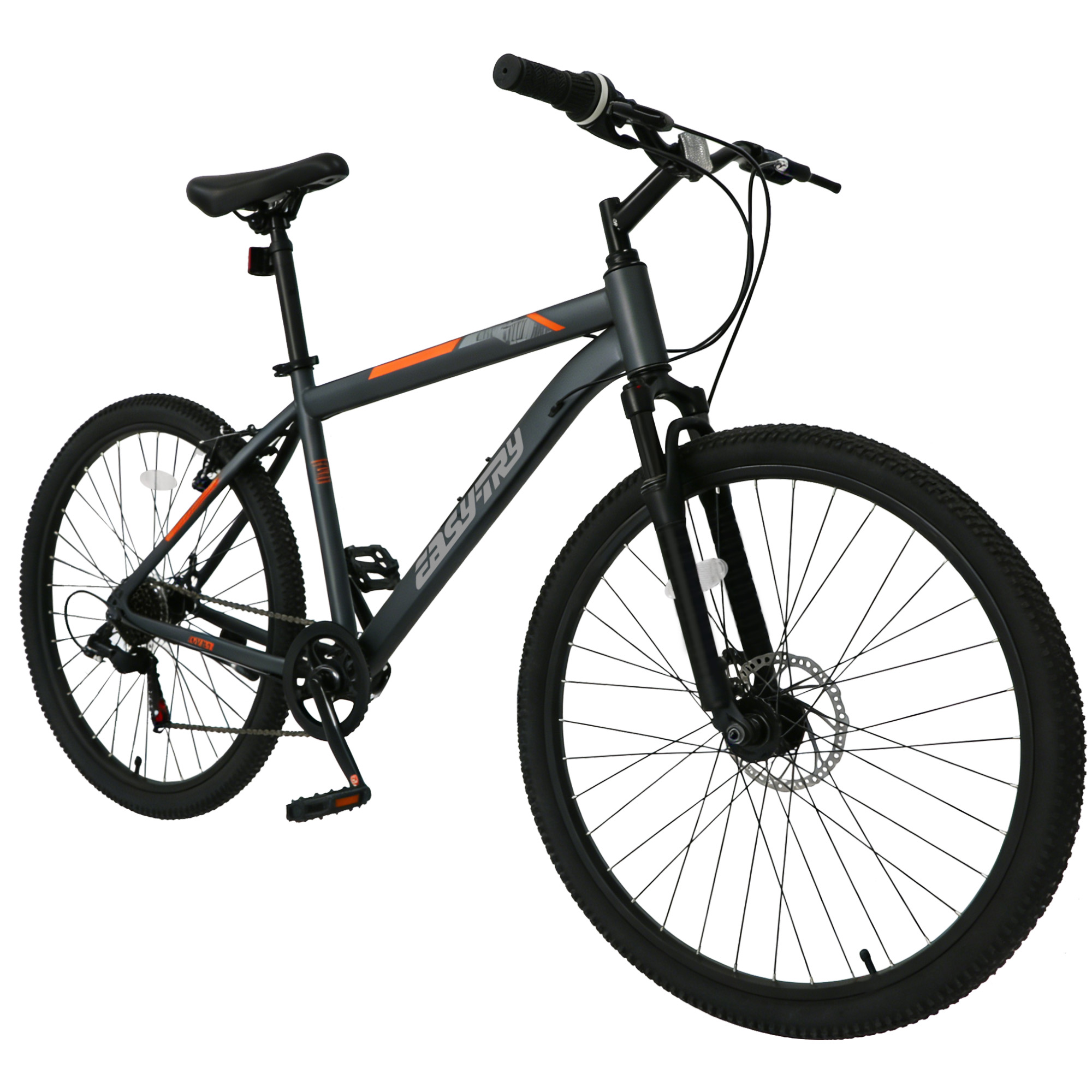 grey with suspension fork