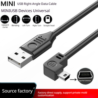 Cable USB 2.0 en ángulo recto al por mayor, de cobre sin oxígeno, de 90 grados, para carga de datos en cámaras de salpicadero y grabadoras de coche