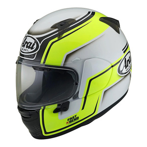 Casco Integrale V con Profilo Barriera Bianco Giallo Fluorescente in Fibra Composita per Moto - Product Image 1