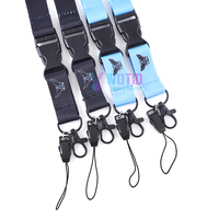 Cordón de poliéster con logotipo personalizado al por mayor, sublimación impresa personalizada, calor tejido digital para hebilla, gancho a presión, pinza para teléfono