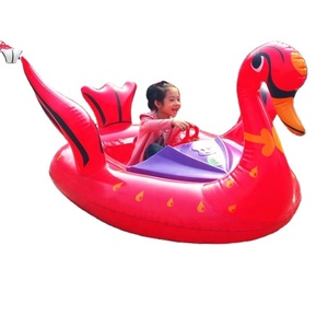 Bateau à moteur électrique gonflable pour enfants avec pare-chocs et lumière LED pour piscine, bateau à rames manuel gonflable pour piscine - Product Image 1