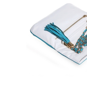 <span class=keywords><strong>2021</strong></span> blanco azul de moda de señora cadena bolso OEM largo correa de hombro, bolso con borla - Product Image 4