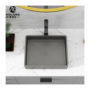 Lavabo de salle de bains rectangulaire Style Superior Lavabo de salle de bains fait à la main Évier de salle de bains Évier en acier inoxydable - Product Image 1