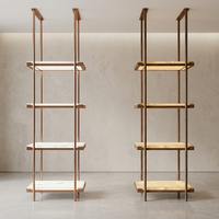 Étagère murale décorative en acier inoxydable doré avec design en anneau, support de suspension SS304 pour hôtel et boutique