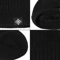 Chapeaux d'hiver épais et chauds Crochet polaire tricoté Chapeaux avec logo personnalisé Bonnet à revers pour hommes femmes