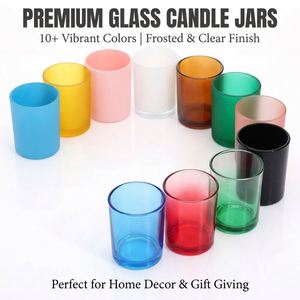 Custom Logo Thickened Glass <b>Candle</b> Jar with Lid Promotional Corporate <b>Gift</b> <b>Set</b> for Business Giveaway Bulk Wholesale - Product Image 1