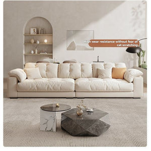 घर के कमरे के लिए नरम कपड़े तटस्थ रंग समकालीन शैली के साथ बड़े मॉड्यूलर सोफे - Product Image 4