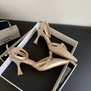 Sandalias de Punta Puntiaguda para Mujer, Zapatos Elegantes de Tacón Medio, Moda Sexy, Primavera 2024, Nuevas, de Diseñador, para Fiesta, Caminar, Zapatos Mujer - Product Image 5