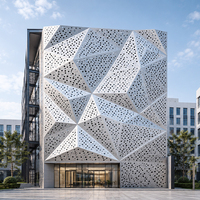 Panneau mural extérieur en aluminium perforé décoratif, système de façade à motif personnalisé pour centre commercial