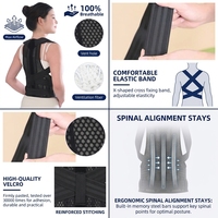 Correcteur de posture dorsal réglable, léger et durable, avec support en maille respirante et fermeture auto-agrippante pour hommes et femmes, soutien lombaire